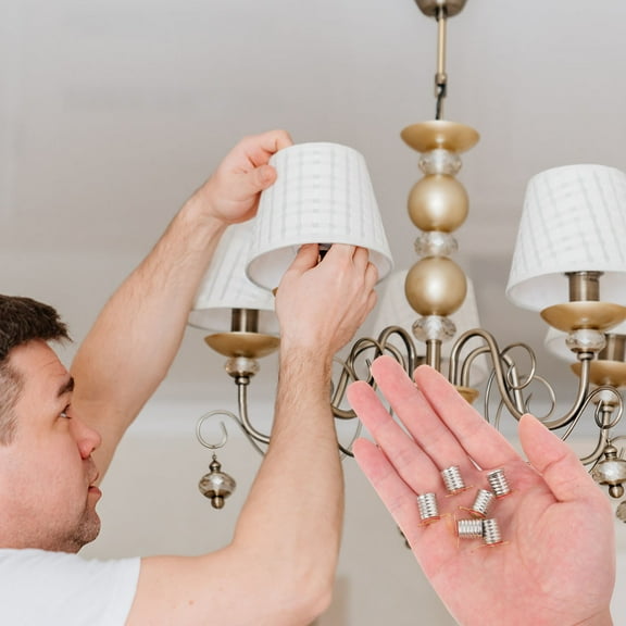 Raindrops 20 Pcs Experiment Screw Lamp Holders Small LED Bulb Socket Silver