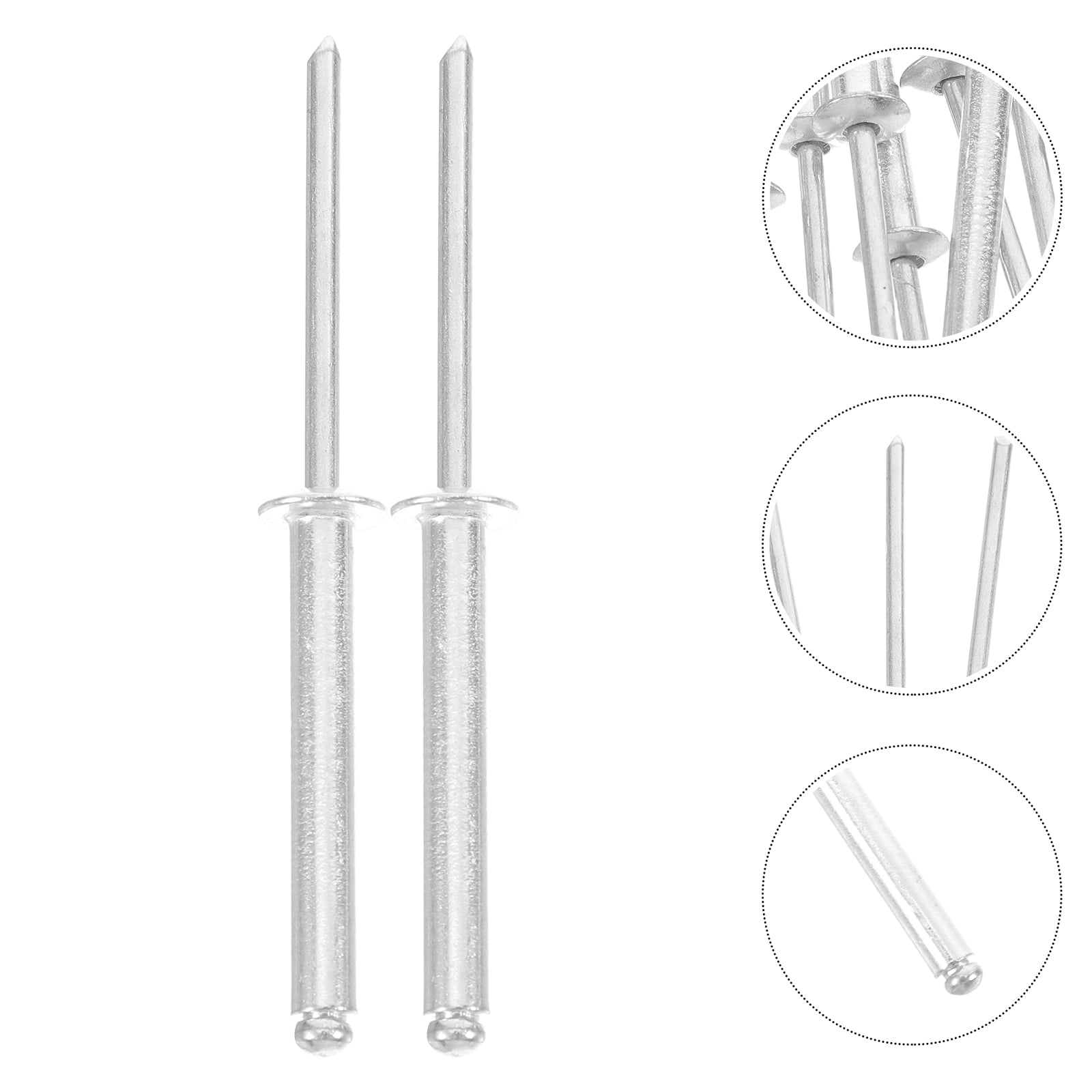 Raindrops 20 Pcs Flange Blind Rivet Half Round Head Core Rivets Silver ...