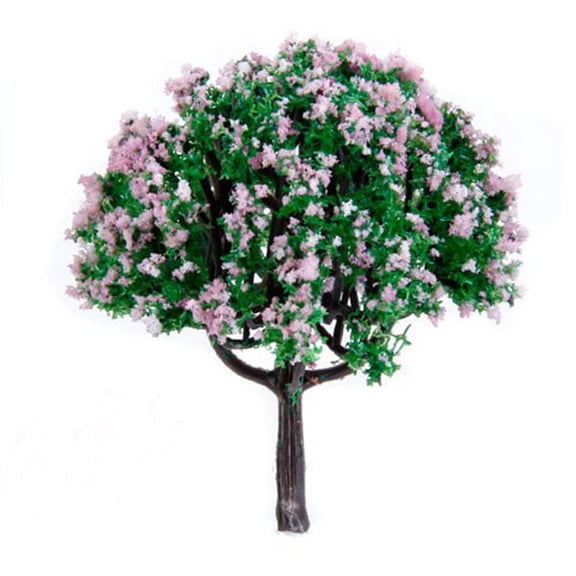 Raindrops 20 Pcs Mini Trees Miniature Terrain Sandbox Model Tree Model Landscape Pink