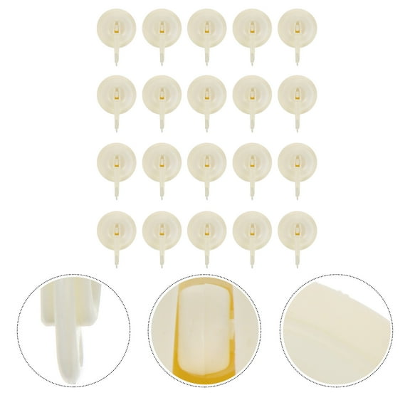 Raindrops 20 Pcs Plastic Wall Hangers Mask Hooks Lightweight Suction Hooks (Beige)
