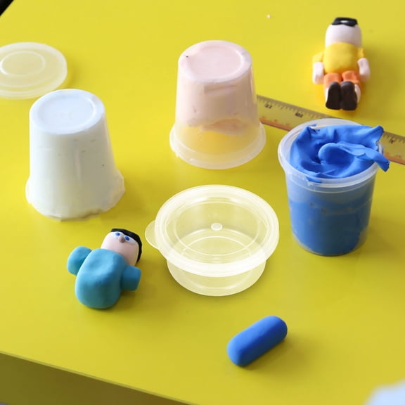 Raindrops 20 Pcs Small Parts Container Round Boxes with Lids Transparent