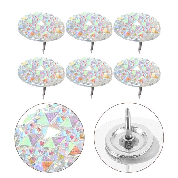 SHOWERORO 20pcs Thumb Tacks Rhinestones Pushpins for Wall Resin Multi-colored Office Use
