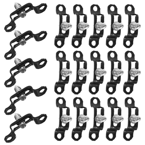 Raindrops U Shaped Pipe Clamps Strap Clamps Black Stainless Steel 20Pack