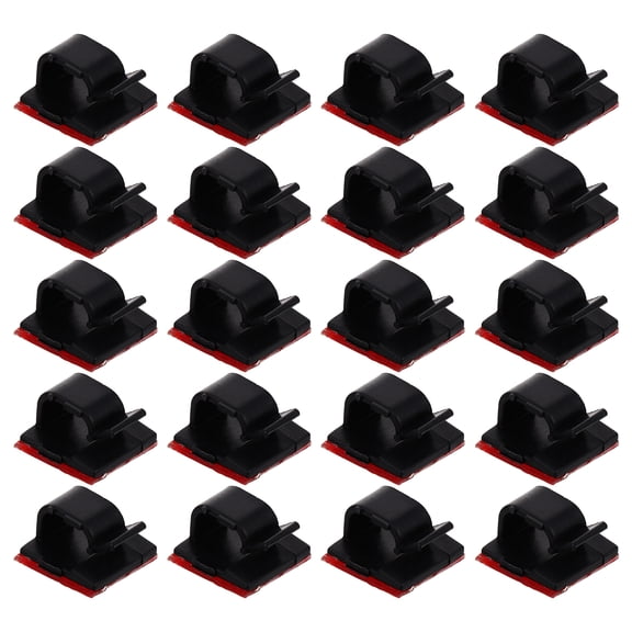 Raindrops Self Adhesive Cable Holder for Home Black Plastic Cord Clips for Desk Organization 20pcs
