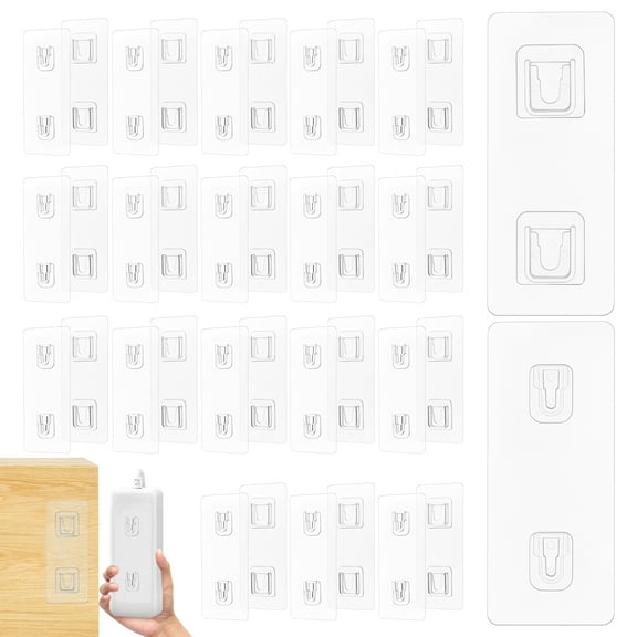Transparent Double Sided Adhesive Hooks for Walls Made of PVC for Storage Use 20 Sets
