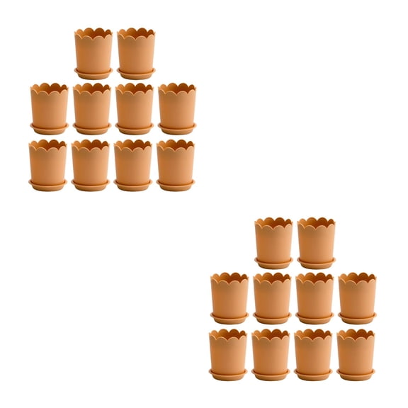 FOMIYES Set of 20 Orange Plastic Plant Pots with , Breathable Design for Indoor Gardening and Home Plants