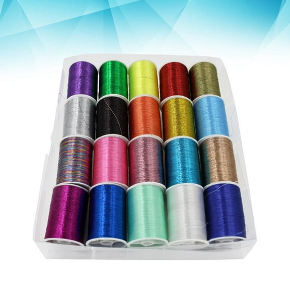 Raindrops 20 Spools Shiny Polyester Thread for Needlework and DIY Crafts Artisans Supplies