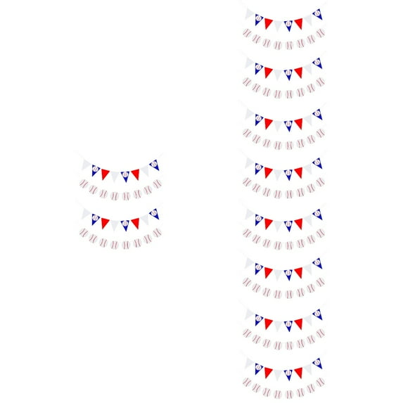 Raindrops 20 pcs Decorative Baseball Sports Themed Banners Party Triangle Banners Photo Props