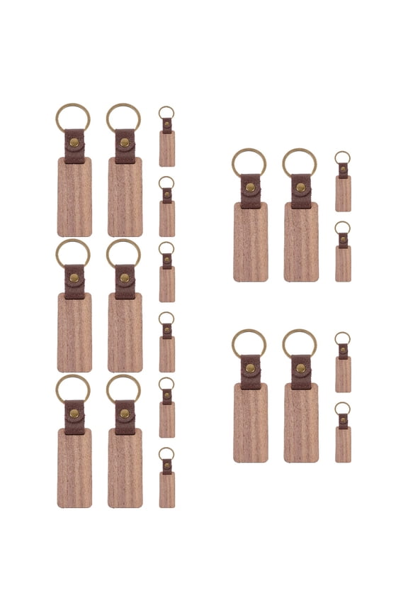 20-Pack Wooden Keychain Blanks for Crafts, Custom Key Chain Ornaments, Blank Wood Key