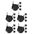thumbnail image 1 of Raindrops Black Plastic and Iron Caster Wheels for Furniture, Heavy Duty with Brake, Easy Install, 20Pcs, 1 of 8