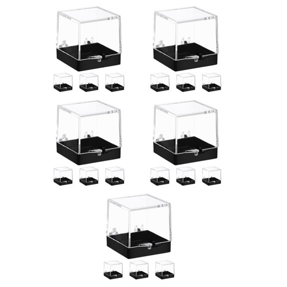 Raindrops 20 pcs  Small Display Box for Mineral Specimen Clear Display Box for Rock Collection Stone Collection Box Miniature Display Case for Jewelry Sample