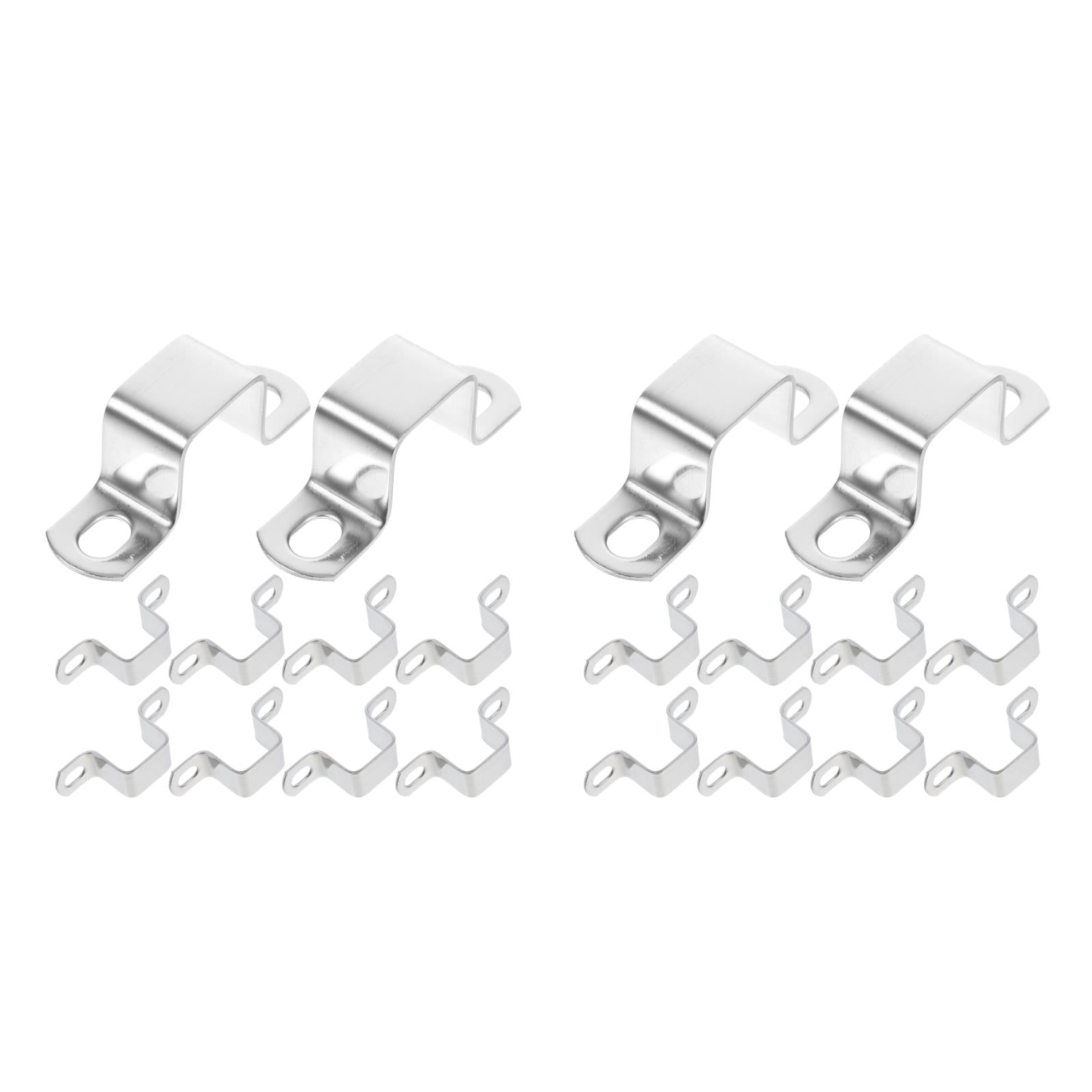 Raindrops 20Pcs Stainless Steel U-Shaped Pipe Strap Clamps Brackets for Plumbing and Securing Pipes