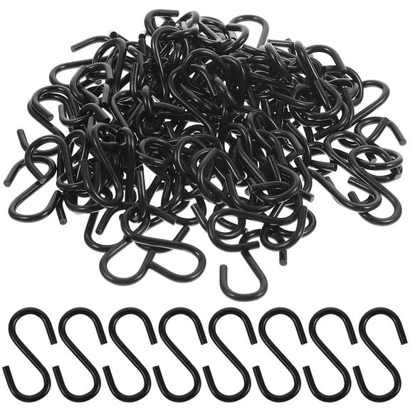 SHOWERORO Kitchen Hooks Black Iron 200Pcs 0.1X0.6X1In