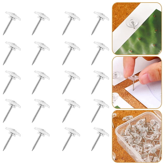 Raindrops  200 Pcs Thumbtack Multi-function Gear Pushpins Cork Board Travel Transparent