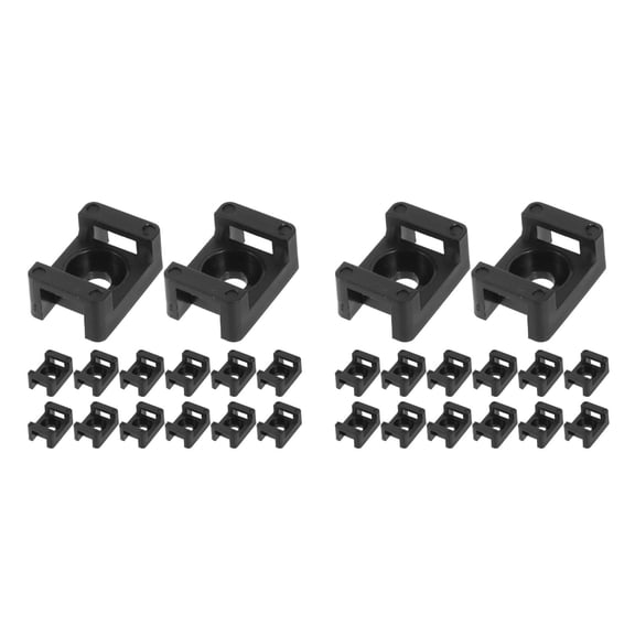 Raindrops Black ABS Cable Organizers Saddle Mount Wire Clips for Home Office Use, 200 Pieces Cord Management
