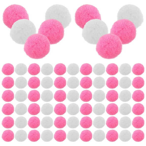 Raindrops 200Pcs Fluffy Balls Cotton Polyester Pompons Pink