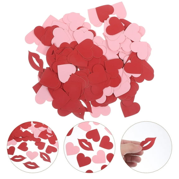 Raindrops Confetti Photo Props Cardstock Lip and Heart Confetti 200Pcs