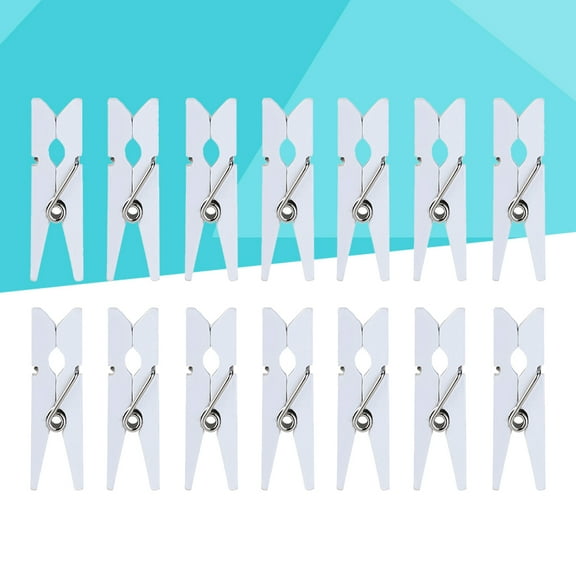 Raindrops 200Pcs Mini Craft Pegs White Wooden Photo Hanging Clips for Home and Office Decorations