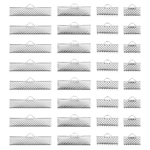 Raindrops 200Pcs Ribbon Crimp Clamp Ends Plated Silver Alloy Belt Buckle Fasteners for Jewelry Making