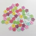 thumbnail image 1 of Raindrops 200Pcs Assorted Color Wood Buttons with Dotted Plum Pattern for Sewing Crafts, 1 of 7