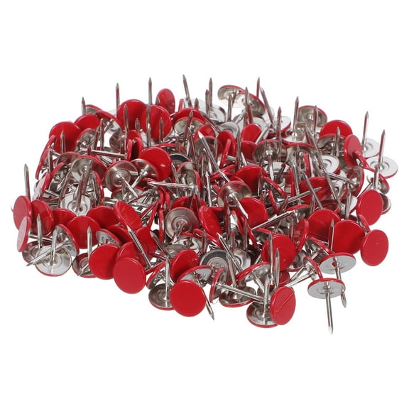 Raindrops 200 Red Flat Rounded Pushpins Iron Decorative Tacks for Home Use Bulletin Board 17x11mm