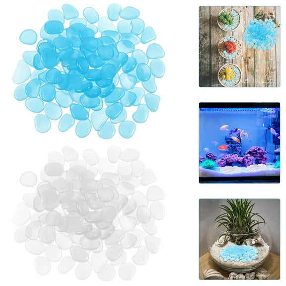 Raindrops 200pcs Glowing Rocks Polystyrene Resin Decorative Pebbles for Pond