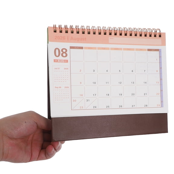 Raindrops 2026 Small Coffee-Themed Desk Calendar, Foldable Standing Planner for Home and Office Organization