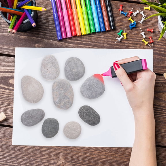 Raindrops 20Pack Drawing Stones Grey Smooth Surface For Diy Crafts And Artists