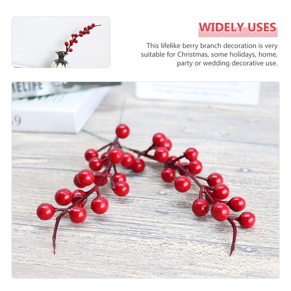 Raindrops 20Pcs Artificial Berry Branches Made from Foam and Plastic for Xmas Tree and Home Decor