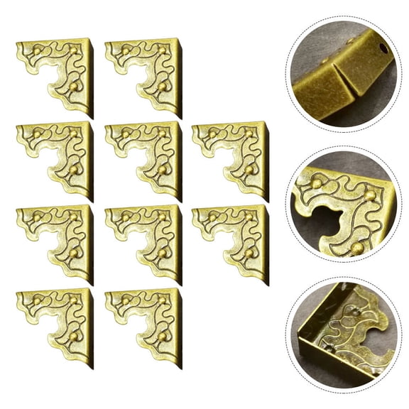 Raindrops Decorative Antique Corner Protectors, High Strength Metal, 20 Pieces for Furniture and Craft Projects