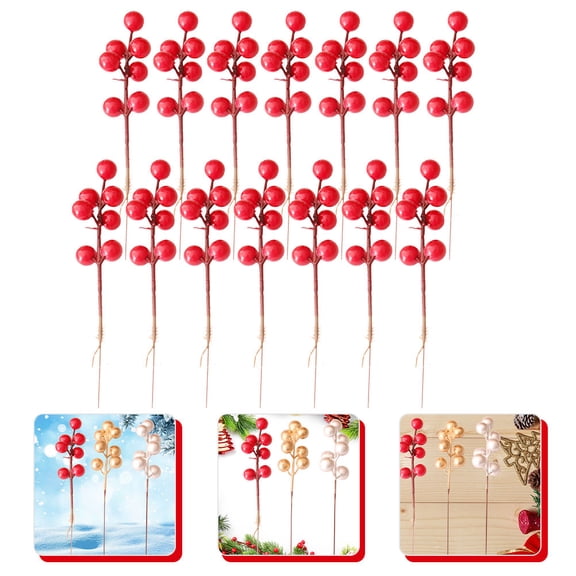 FOMIYES 20Pcs Christmas Tree Fake Berry Picks Red Artificial Berry Branches for Winter and Holiday Decor