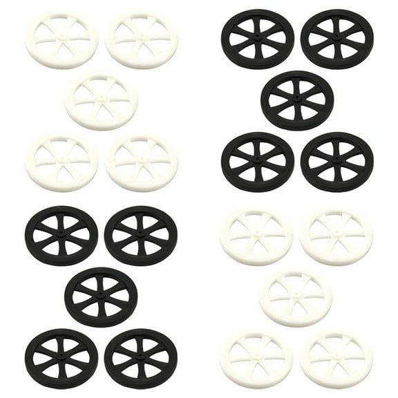Raindrops 20pcs DIY Model Accessories Car Model Wheels Black Plastic Round