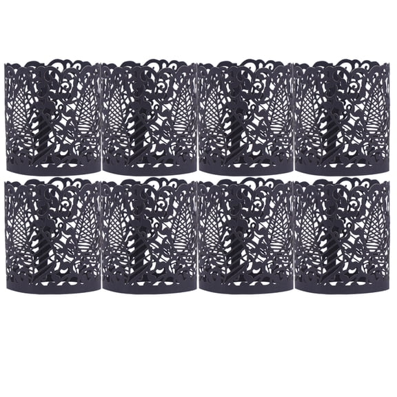 LED Candle Light Wrappers with Beautiful Shades for Wedding Party Decoration Black Paper 20Pcs