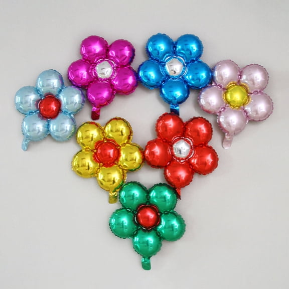 Raindrops 20Pcs Flower Shaped Balloon Kit for Decorations Aluminium Film Reusable Assorted Color