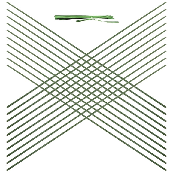 Raindrops 20Pcs Green Plastic Flower Support Pole Prevent Bending Simple Design 15.92X0.12X0.12In