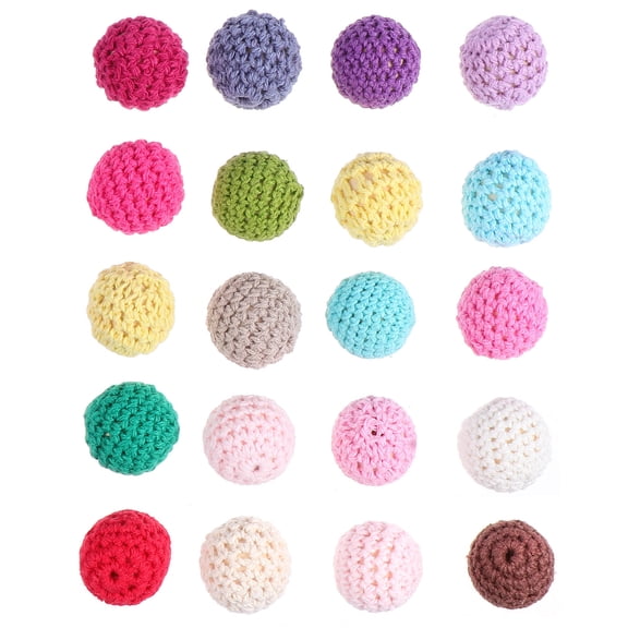 Raindrops Knitted Yarn Christmas Ornaments Assorted Colors 20 Pieces Festive Home and Office Holiday Decor