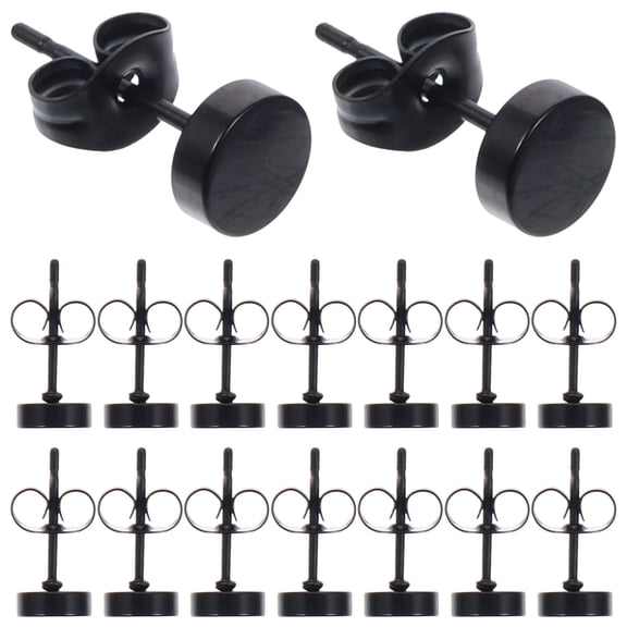 FOMIYES Black Titanium Steel Earrings - Unique Round, High Brightness, Safe for Ear Skin, Party Use