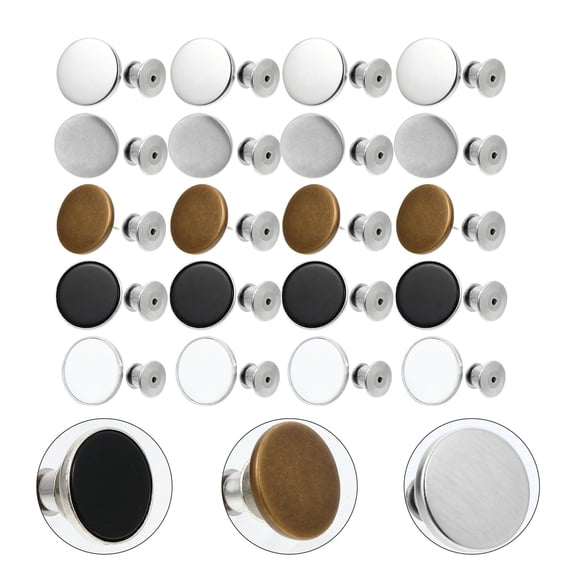 Raindrops Metal Snap Buttons, Clips, Assorted Colors, 20 Pieces for Sewing, Crafting, Projects and Repairs