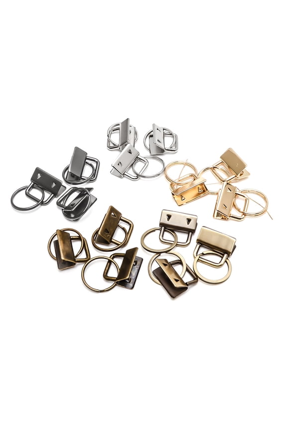 20Pcs Keychain Fob Wristlet Key Fob Key Chain in Silver for Belts