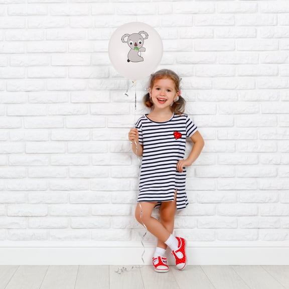 Raindrops 20Pcs Koala Pattern Animal Balloons White Latex for Jungle Theme Event Decoration