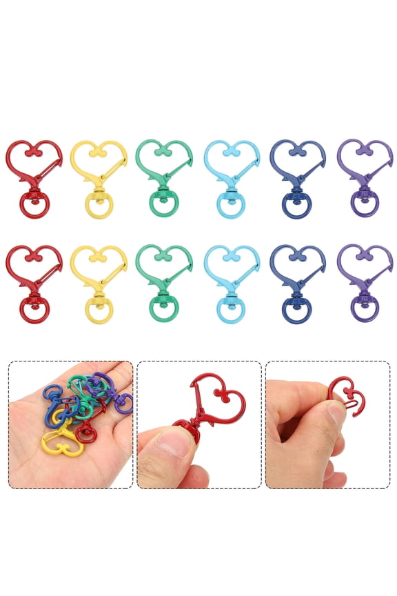 20-Pack Metal Keychain Hooks for Keys, Key in Assorted Colors, Ideal for Organizing and Hanging