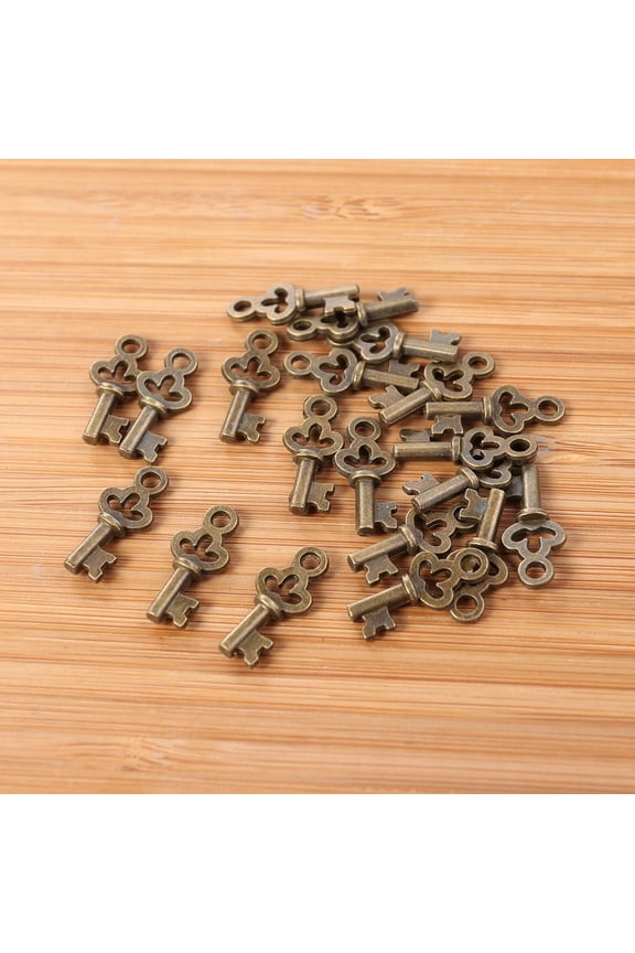 20Pcs Vintage Golden Key Charms Metal Pendants for Scrapbooking Jewelry Making