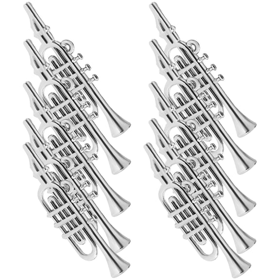 Raindrops 20Pcs Mini Plastic Musical Instrument Model Silver Realistic Look Diy Ornament Christmas Decoration