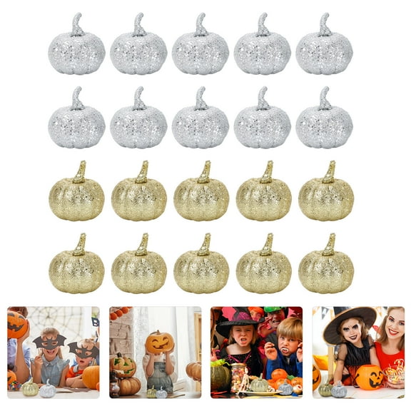 Raindrops Dollhouse Pumpkins Silver Glitter Powder 20Pcs 6.5x5.6Cm