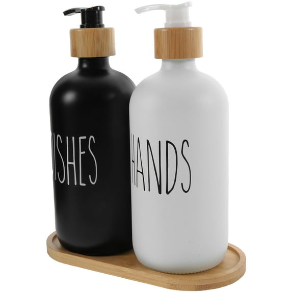 Raindrops 20Pcs Natural Bamboo Bathroom Shampoo Dispenser Set Simple Style Homeowners Use