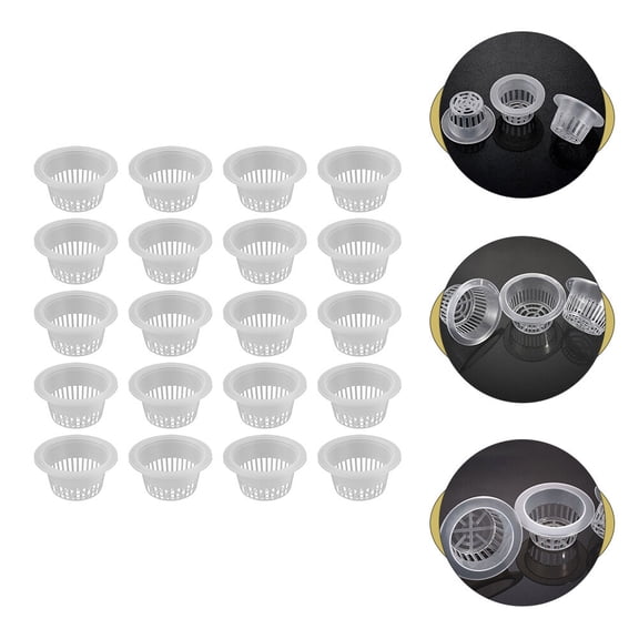 Raindrops 20Pcs Net Pots For Hydroponics 11X11X6.5Cm Transparent Square Shape For Germination