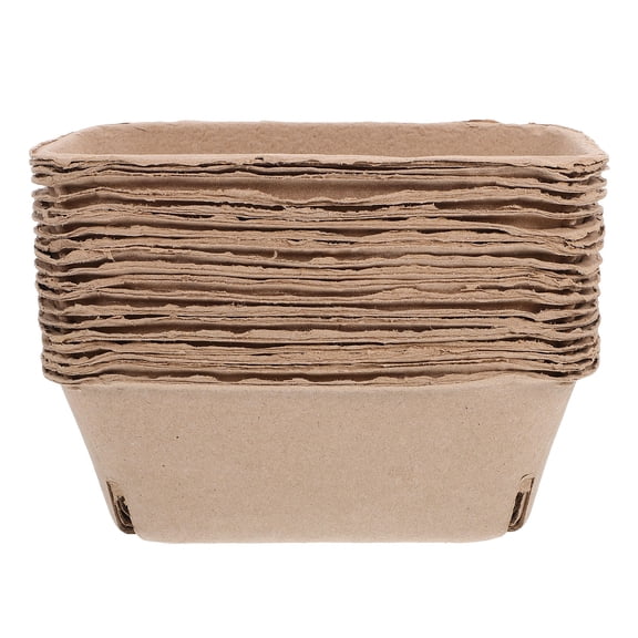 Raindrops 20Pcs Beige Paper Pulp Berry Basket Portable Household Fruit Storage Tray