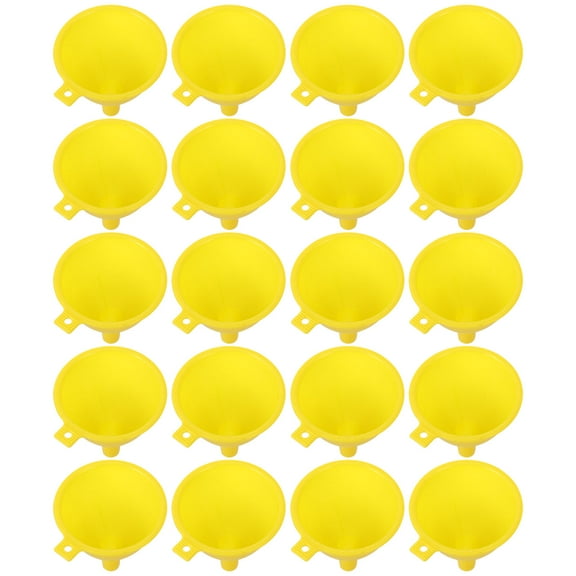 Raindrops 20Pcs Yellow Plastic Lab Funnels for Narrow Bottles Easy to Handle and Store