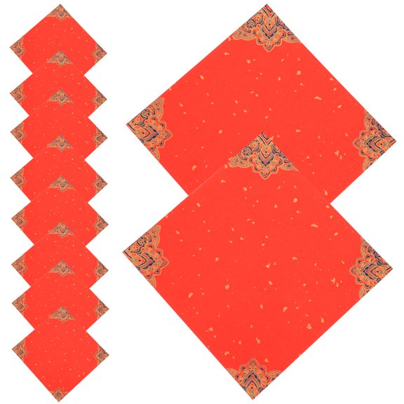 Raindrops 20-Pack Red Chinese New Year Couplets Paper with Ink Design for Holiday Decoration and Festive Celebrations
