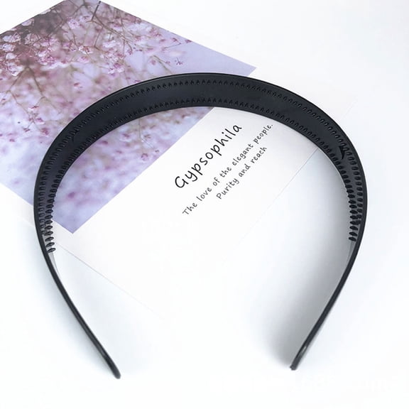 Raindrops 20Pcs Round Black Plastic Hair Band for Girls with Non-Slip Function and Toothed Design 1.0x0.1x0.1in